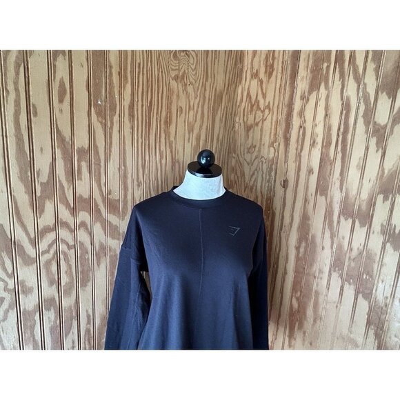 Gymshark Long Sleeve T Shirt Mens XS Performance Workout Solid Black NWOT - Picture 3 of 8